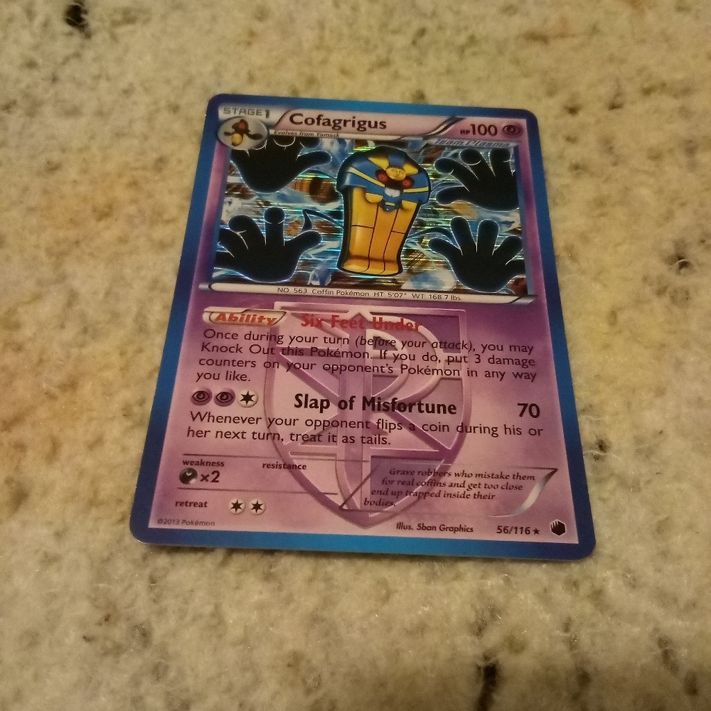 Pokemon Cofagrigus 56/116 Team Plasma Holo Plasma Freeze